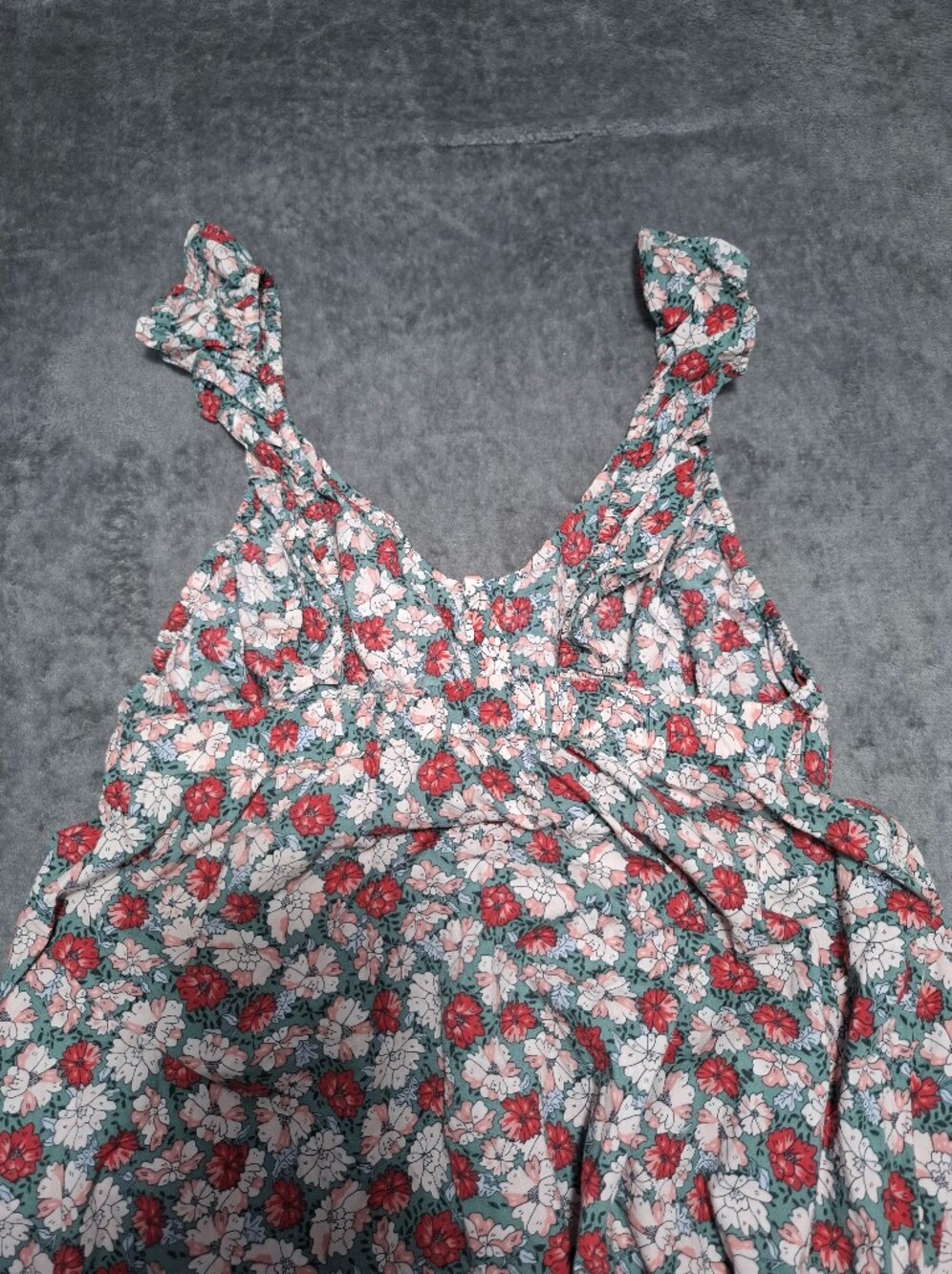 Mango Floral Maxi Dress Multicolor Ruffle Straps Tiered Sundress Cottagecore 8 - Picture 13 of 15